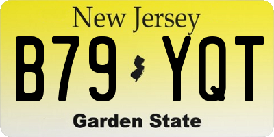 NJ license plate B79YQT