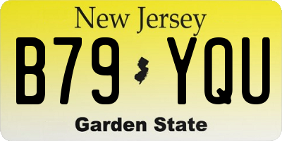 NJ license plate B79YQU