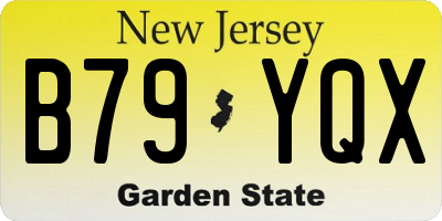 NJ license plate B79YQX
