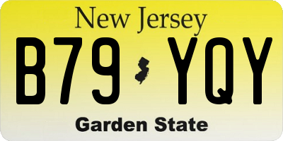NJ license plate B79YQY