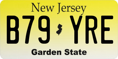 NJ license plate B79YRE