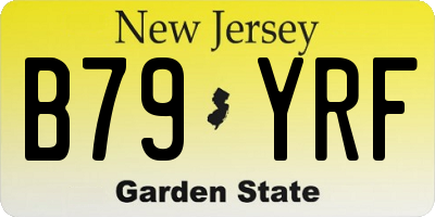 NJ license plate B79YRF
