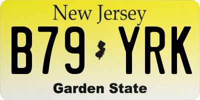 NJ license plate B79YRK