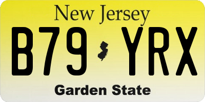 NJ license plate B79YRX
