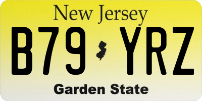 NJ license plate B79YRZ