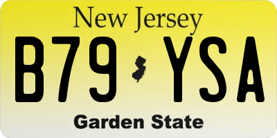 NJ license plate B79YSA