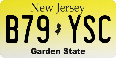 NJ license plate B79YSC