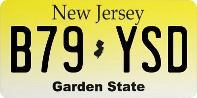NJ license plate B79YSD
