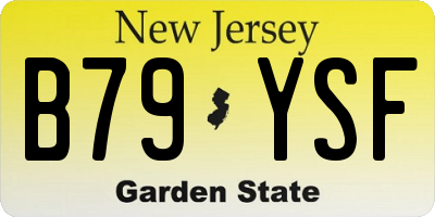 NJ license plate B79YSF
