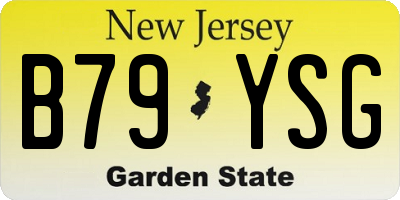 NJ license plate B79YSG