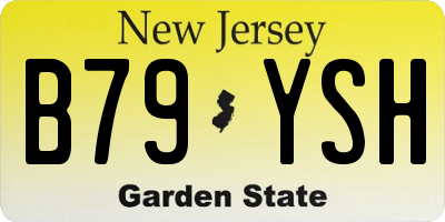 NJ license plate B79YSH