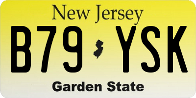 NJ license plate B79YSK