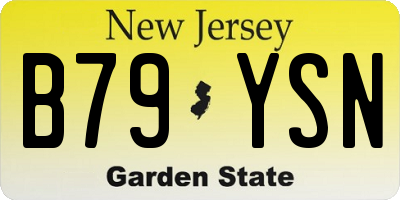 NJ license plate B79YSN