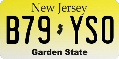NJ license plate B79YSO