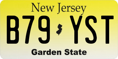 NJ license plate B79YST