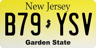 NJ license plate B79YSV