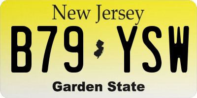 NJ license plate B79YSW
