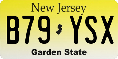 NJ license plate B79YSX