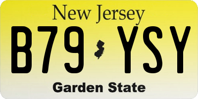 NJ license plate B79YSY