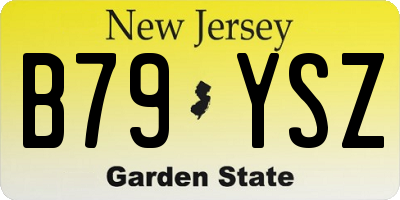 NJ license plate B79YSZ