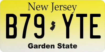 NJ license plate B79YTE