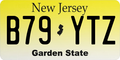 NJ license plate B79YTZ
