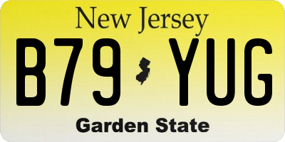 NJ license plate B79YUG