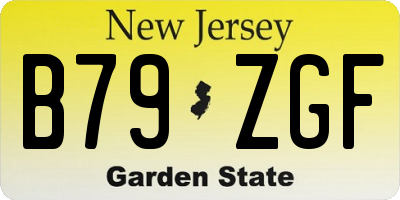 NJ license plate B79ZGF