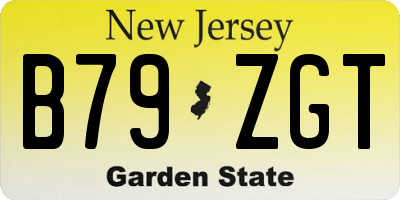 NJ license plate B79ZGT