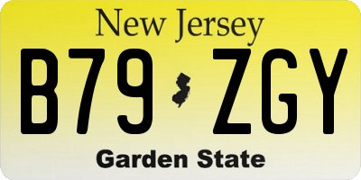 NJ license plate B79ZGY