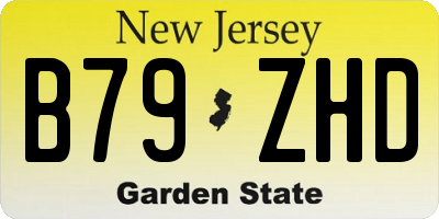 NJ license plate B79ZHD