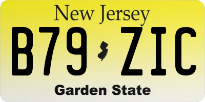 NJ license plate B79ZIC
