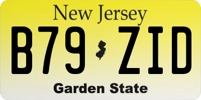 NJ license plate B79ZID