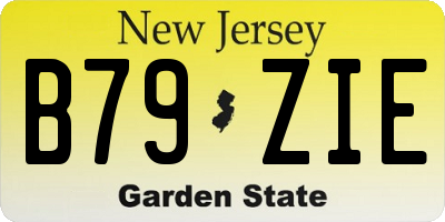 NJ license plate B79ZIE