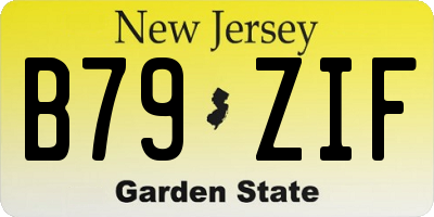 NJ license plate B79ZIF
