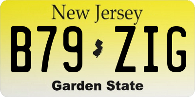 NJ license plate B79ZIG
