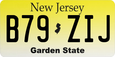 NJ license plate B79ZIJ