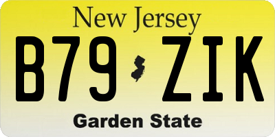 NJ license plate B79ZIK