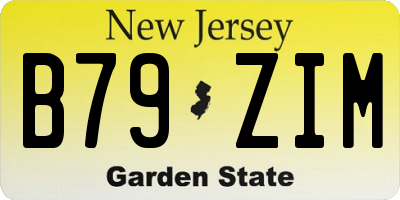 NJ license plate B79ZIM