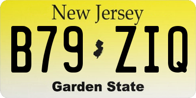 NJ license plate B79ZIQ