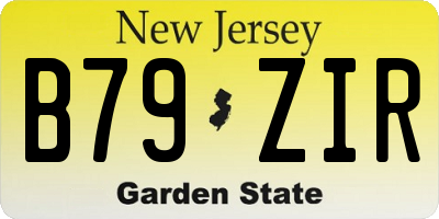 NJ license plate B79ZIR