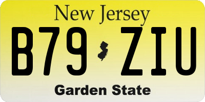 NJ license plate B79ZIU