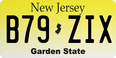 NJ license plate B79ZIX