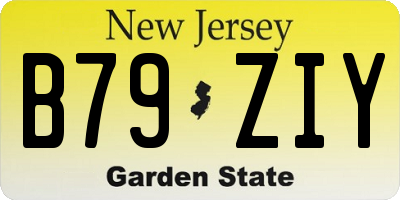 NJ license plate B79ZIY