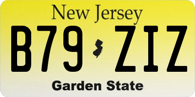 NJ license plate B79ZIZ