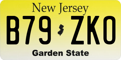 NJ license plate B79ZKO