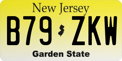 NJ license plate B79ZKW