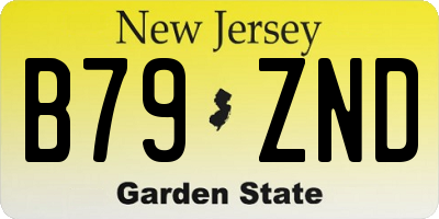NJ license plate B79ZND