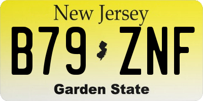 NJ license plate B79ZNF