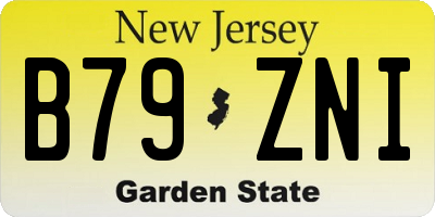 NJ license plate B79ZNI